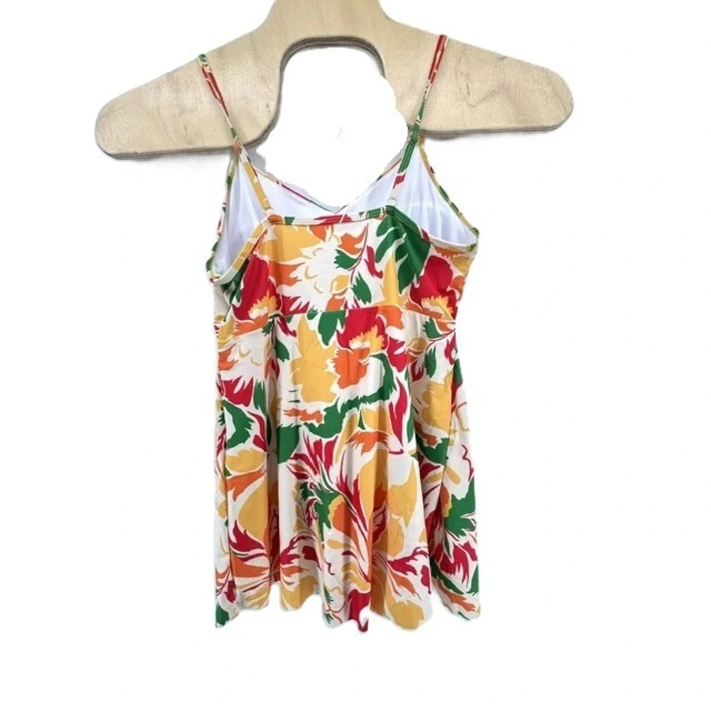Grace Karin Women Floral Swim Dress Twist Front One Piece Swimsuit XL Multicolor